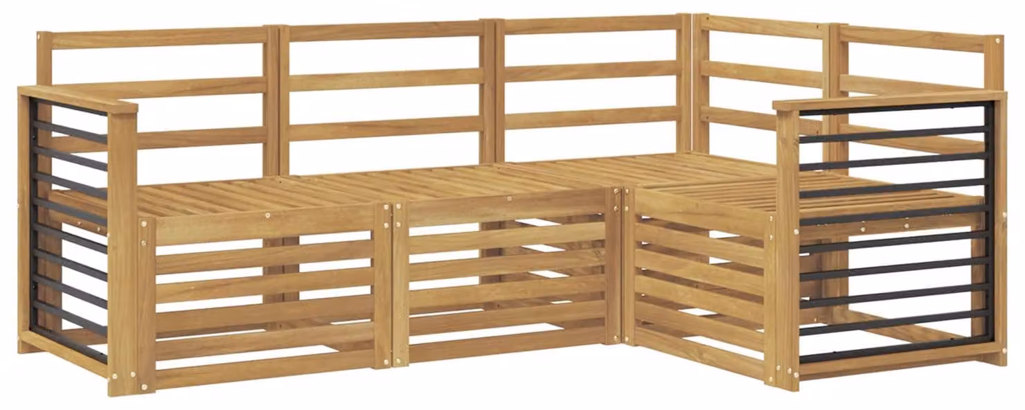 Set di mobili per divano, 4 pezzi, colore bianco, dimensioni 187,5 x 128,5 x 73 cm