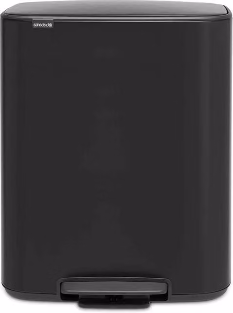Cassetto della spazzatura in plastica con contenitore interno a pedale 50L, nero lucido 60L