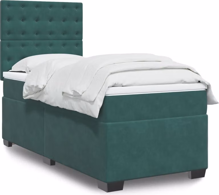 Maison Exclusive - Giroletto a Molle con Materasso Verde Scuro 100x200 cm Velluto