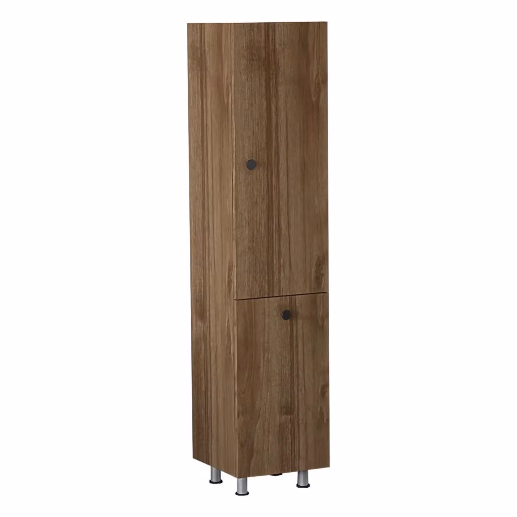 DMORA Mobile Colonna Moderno con Ante a Ribalta e Ripiani Interni, Marrone, L 35 cm x P 35 cm x H 155 cm – 2