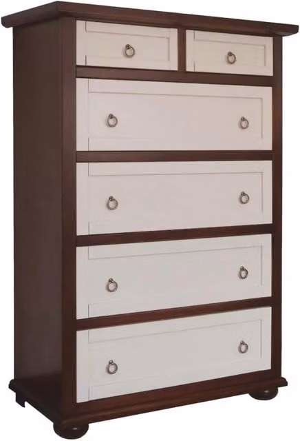 Cassettiera in legno di pino con 6 cassetti in stile shabby chic arte povera Mobili 2G L: 90 cm, P: 40 cm, H: 127 cm
