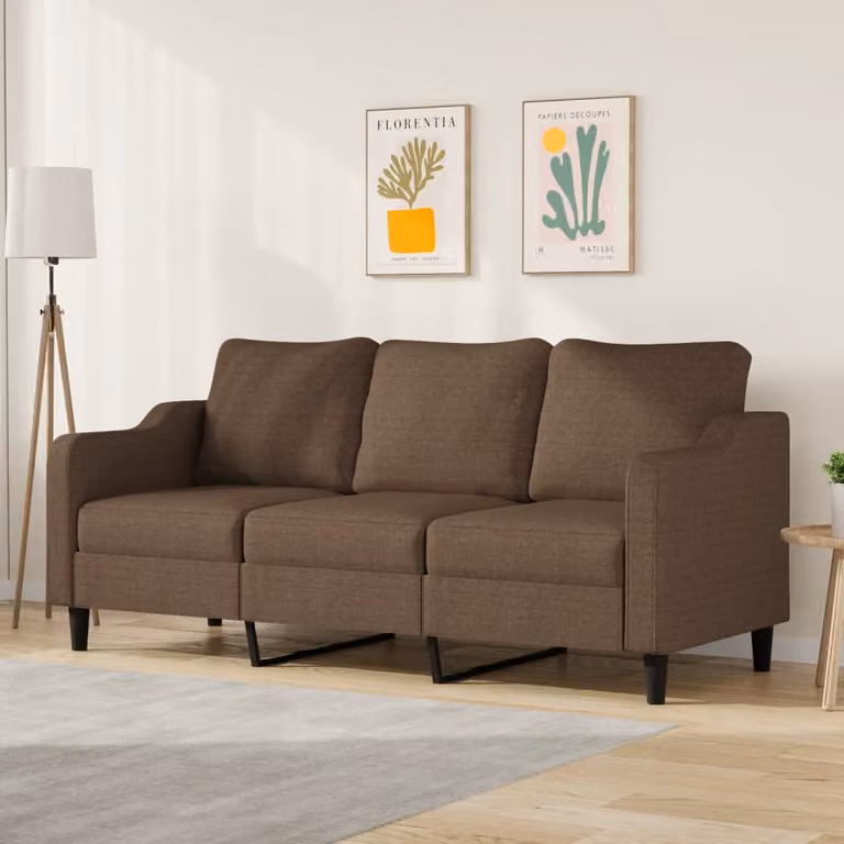 vidaXL Divano a 3 Posti Marrone 180 cm in Tessuto