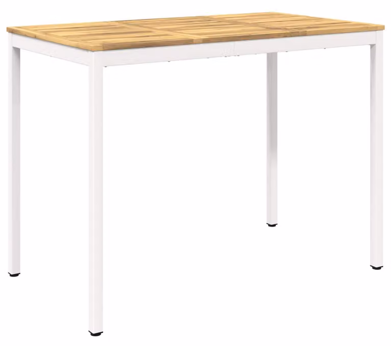 Tavolo da giardino, bianco, 141 x 80,5 x 105 cm, in legno massello di acacia