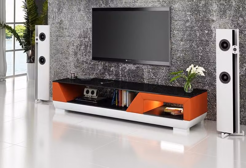 Design Sideboard Schrank Kommode Kommoden Low Board Regal Wohnzimmer rtv leder