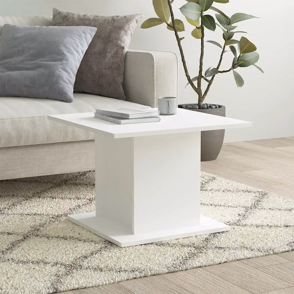 vidaXL Tavolino da Salotto Quadrato Bianco in MDF, L/P/H: 55,5 x 55,5 x 40 cm