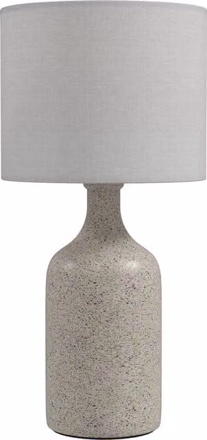 Lampada da tavolo HOMCOM con base in ceramica e paralume in tessuto, L/P/H: 22 x 22 x 45 cm, Beige e Bianco