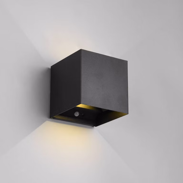Reality Leuchten Applique da esterni a LED con sensore Talent, Nero, Metallo, Moderno, Applique LED da esterni