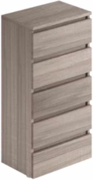 Cassettiera 5 cassetti 47x40x127h MONTATA colore olmo