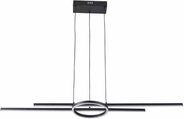Lampada a sospensione LED Reality Leuchten Xandra nera con design a anello moderno e altezza regolabile