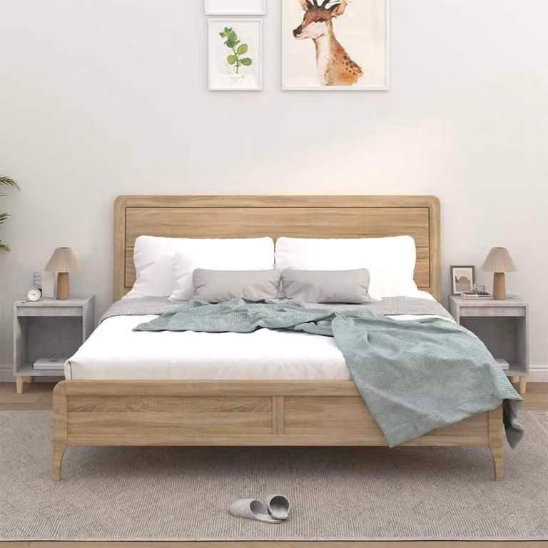 Set di 2 comodini vidaXL in stile moderno colore grigio cemento L 40 cm x P 35 cm x H 50 cm