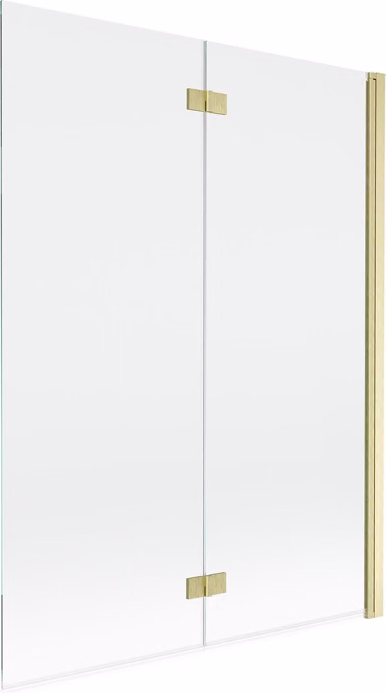 Mexen Mist paravento per doccia 2-ante destro 130 x 150 cm, trasparente, oro spazzolato - 8A9-130-002-55-00-P