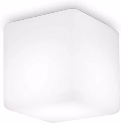 Lampada da soffitto Luna PL1 Ideal-Lux bianca in metallo e vetro con diametro 20 cm