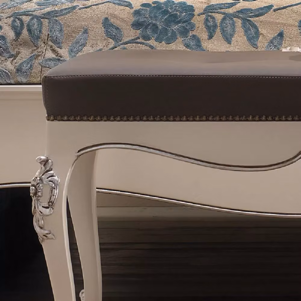 Panchetta classica in legno laccato bianco Mobili 2G L: 130 cm, P: 50 cm, H: 55 cm – 3