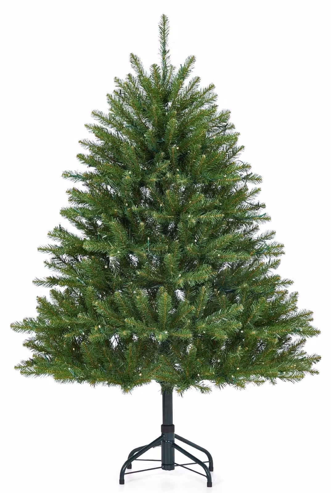 Albero di Natale artificiale, 225 cm (7.5 piedi), verde naturale, molto folto – sistema di montaggio automatico con cerniere, supporto in metallo
