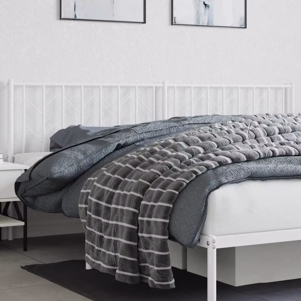 Testiera di ricambio in metallo vidaXL bianca per letto 200x200 cm