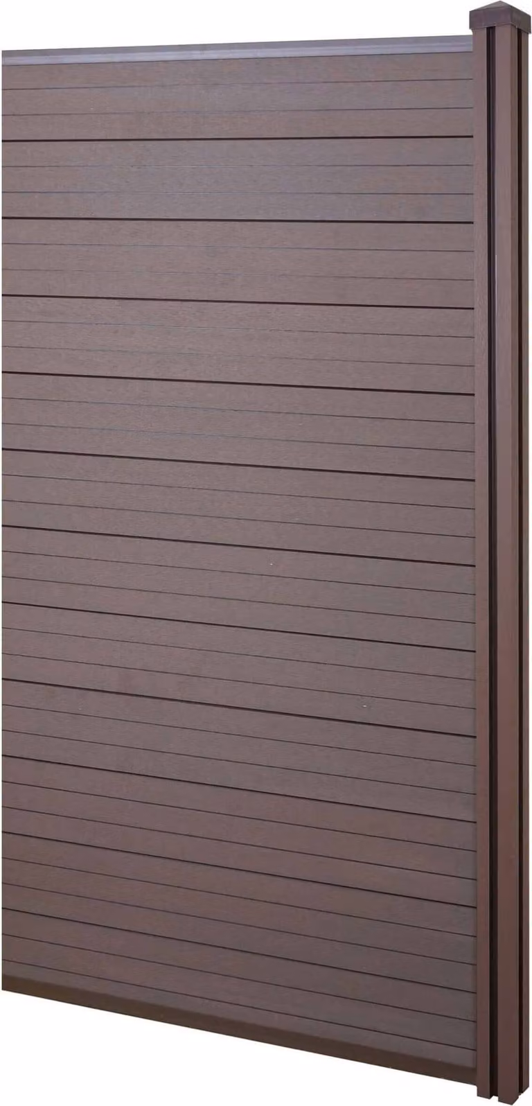 Schermo privacy WPC Sarthe, recinzione frangivento, palo WPC ~ elemento di estensione stretto, 0,98 m marrone