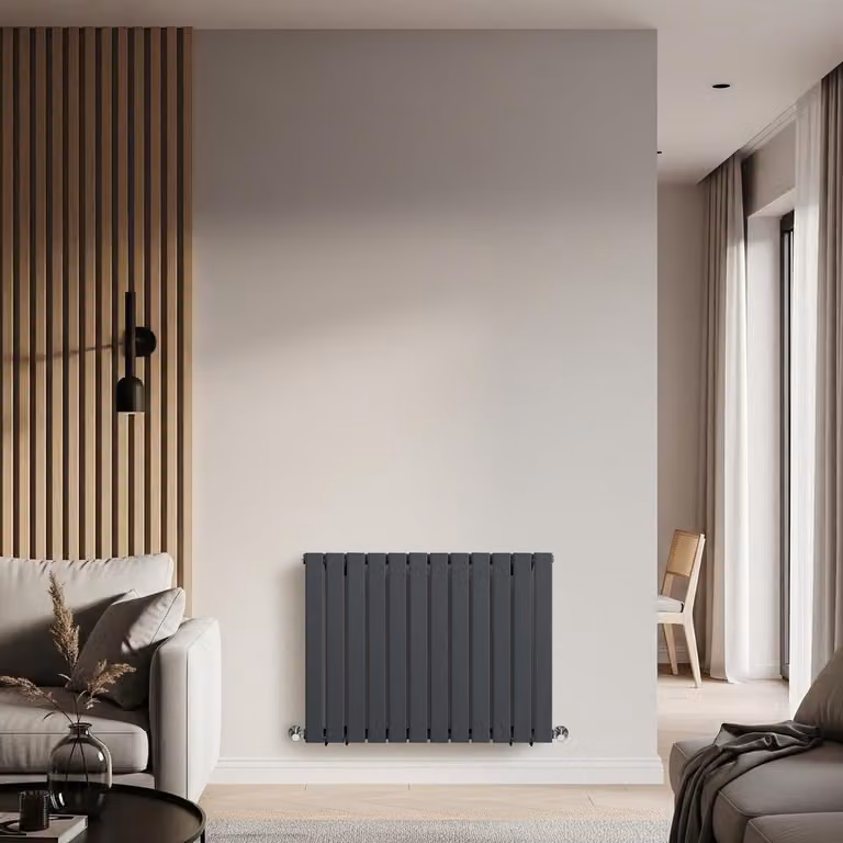 Radiatore Orizzontale di Design Antracite - 635 x 840mm - 600W - Delta