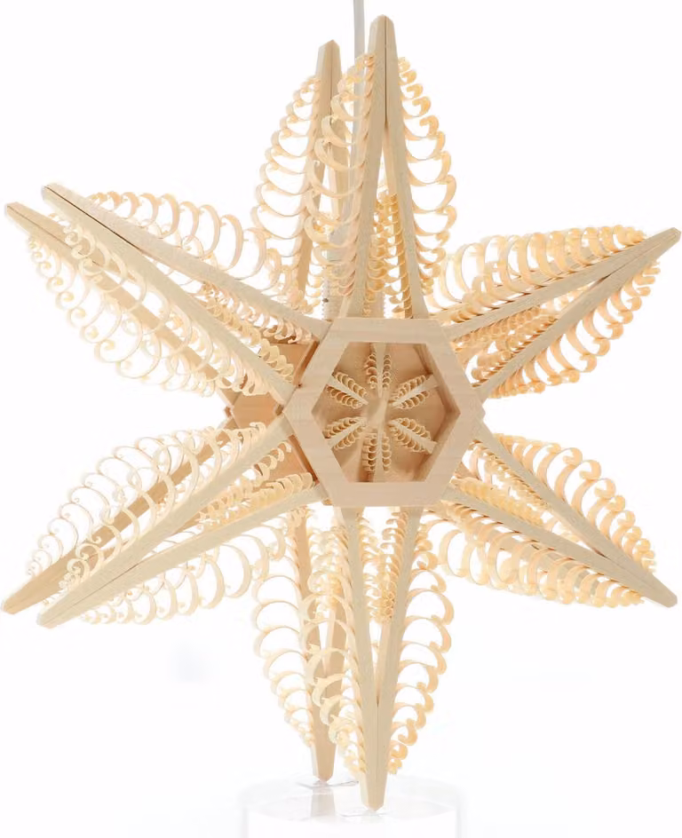 Ornamento per finestra con doppio centro di illuminazione elettrica con 6 alberi LxHxP=32x32x10cm NUOVO