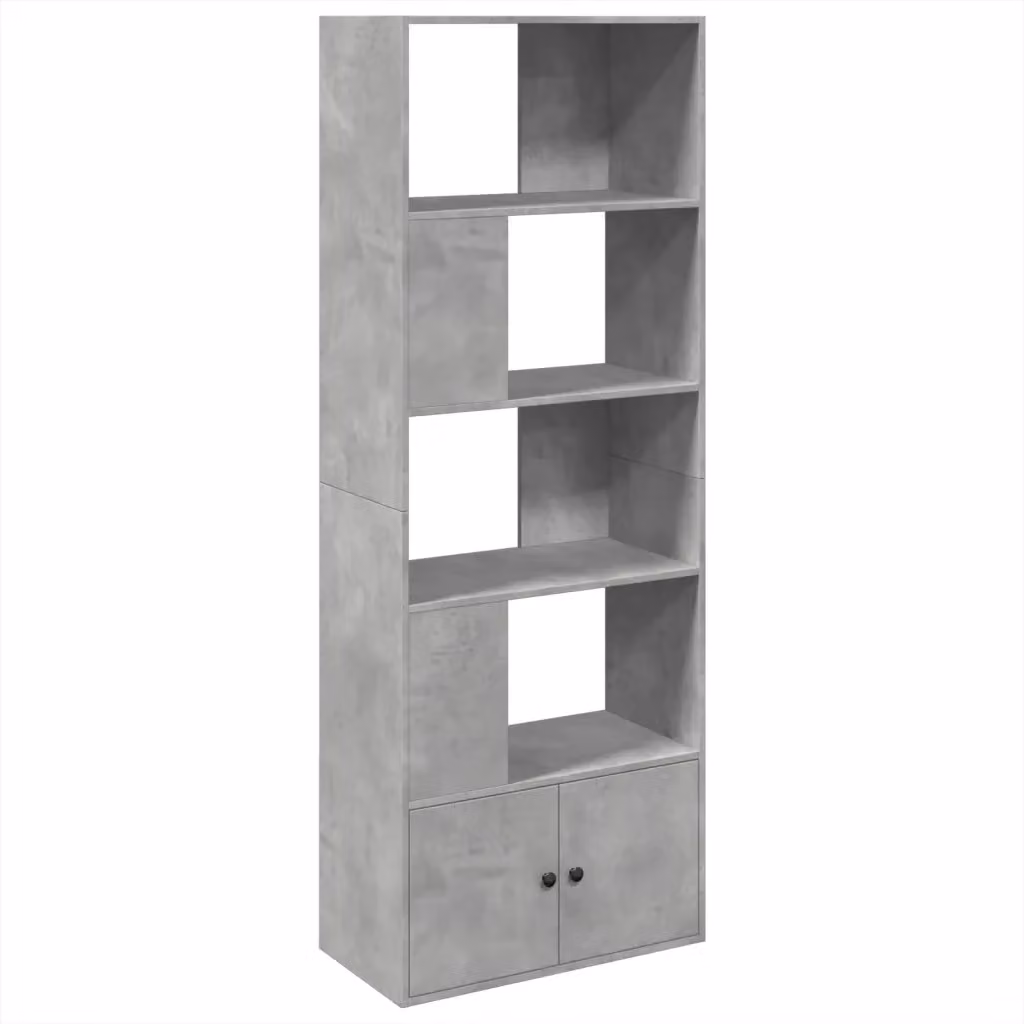 Libreria moderna vidaXL in legno grigio con pannello posteriore L: 70 cm, P: 36 cm, H: 189 cm – 2