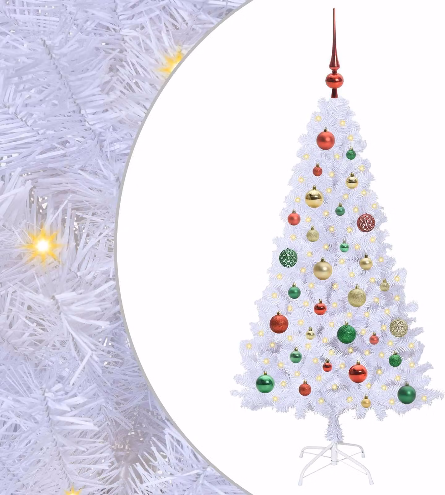 Albero di Natale artificiale Bianco 120 cm PVC e Acciaio