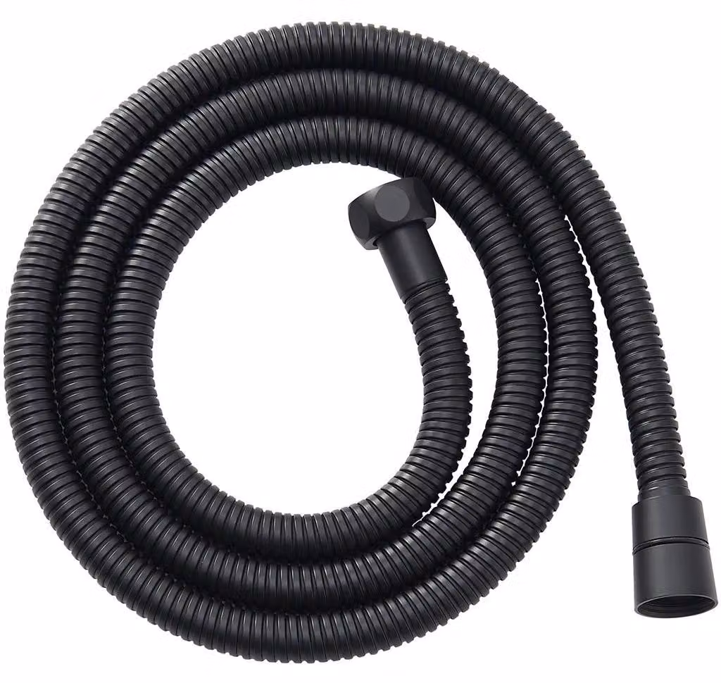 CERANO - Tubo flessibile per doccia con rivestimento intrecciato - nero opaco - 175 cm