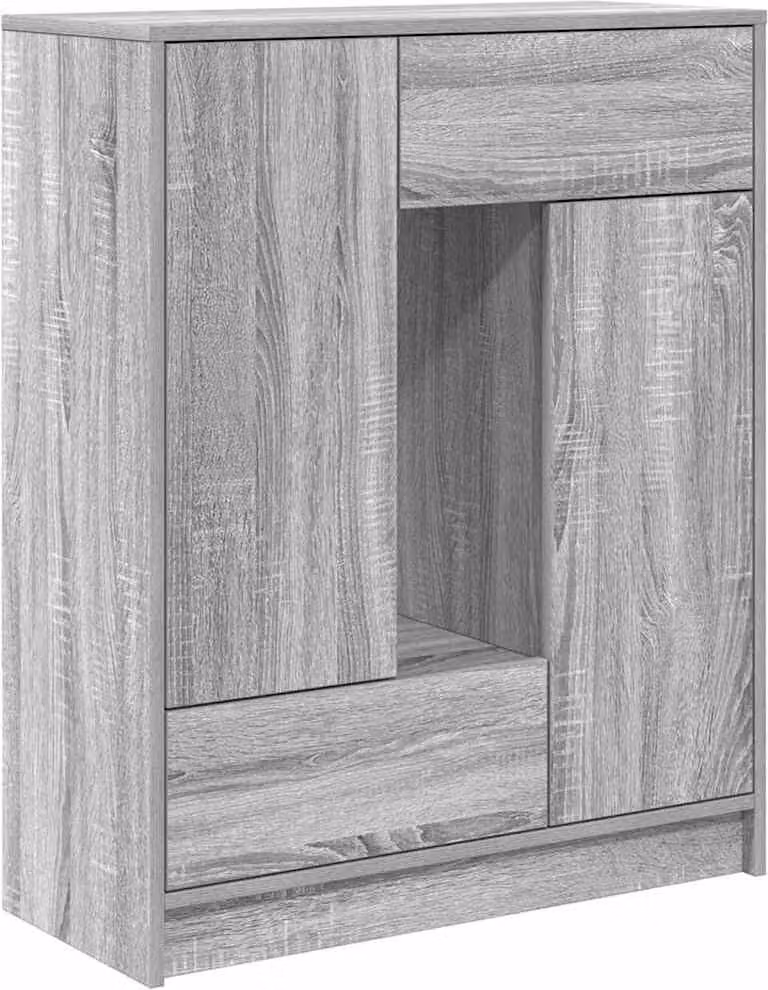 Credenza con Cassetti e Ante Grigio Sonoma 73x31x90 cm
