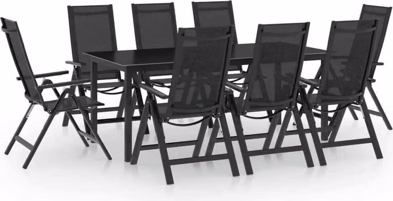 Maison Exclusive - Set da pranzo da giardino 9 pezzi in alluminio antracite