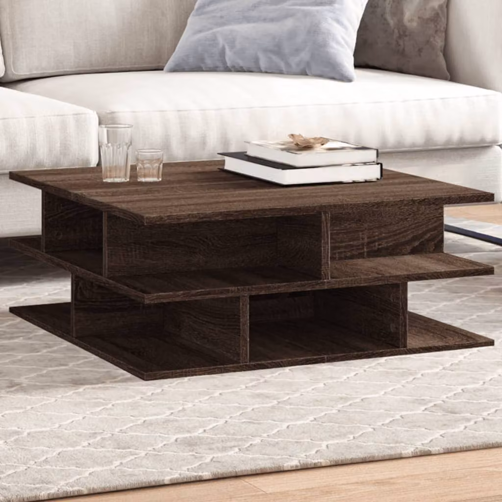 vidaXL Tavolino da Salotto Moderno in Legno Rovere Marrone L: 70 cm, P: 70 cm, H: 29 cm