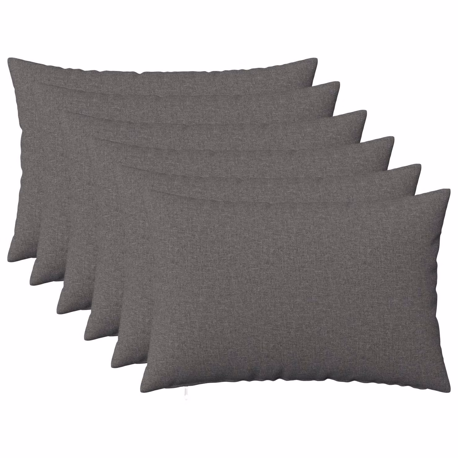 Set di 6 federe vidaXL HEERLEN grigio chiaro, L 40 cm x P 60 cm, in tessuto poliestere lavabile