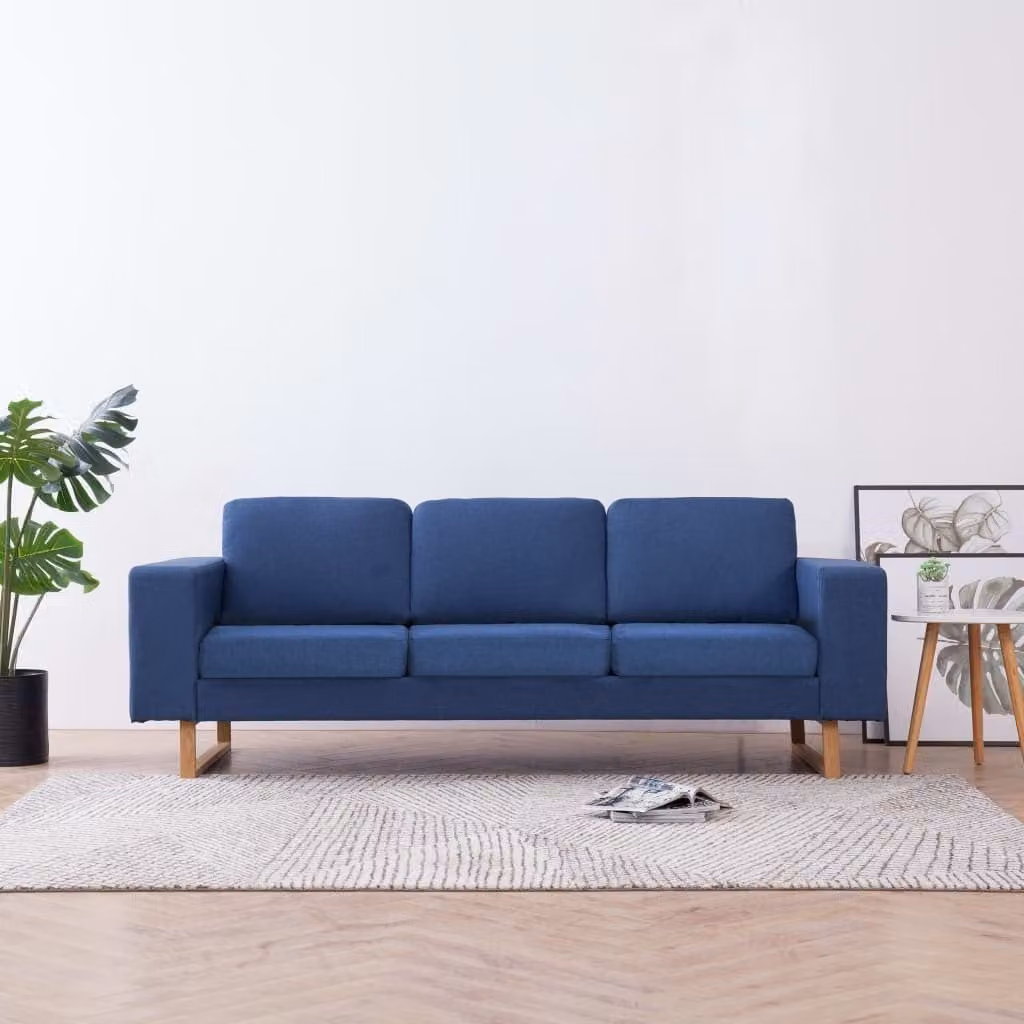 Maison Exclusive - Divano a 3 Posti in Tessuto Blu