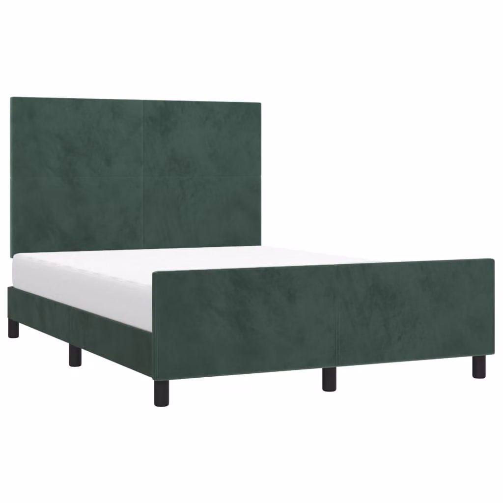 Giroletto senza Materasso Verde Scuro 140x190 cm in Velluto