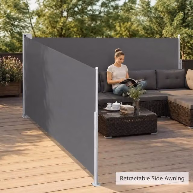 Extendable Side Awning, Anthracite, 100 X 1000 Cm