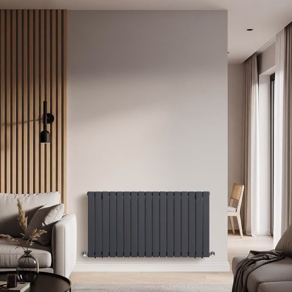 Radiatore Orizzontale di Design Antracite - 635 x 1190mm - 845W - Delta