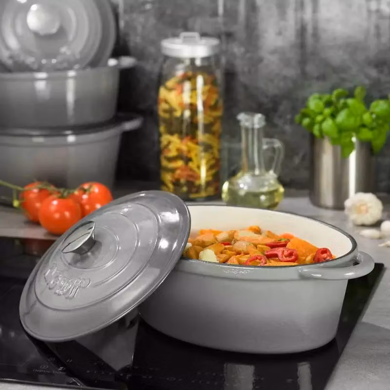 Teglia da forno rettangolare in ghisa smaltata Kinghoff KH-1613 colore grigio e beige – 2