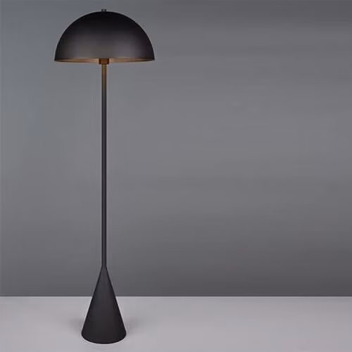 Lampada da terra nera opaca a fungo per soggiorno e camera da letto 130 cm 1xE27 40W ALFIE Trio