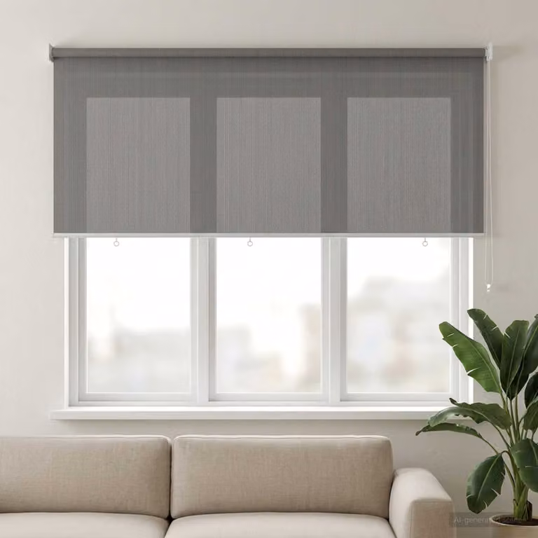 Tenda a rullo esterna vidaXL in HDPE grigio, montaggio a parete, L 140 cm x H 140 cm