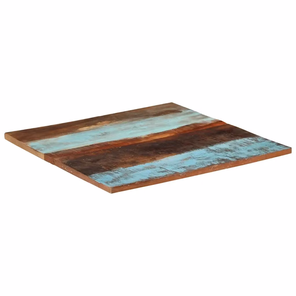 Piano Tavolo Quadrato in Legno di Recupero Multicolore vidaXL L: 80 cm, P: 80 cm – 2