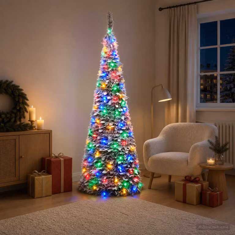 vidaXL Albero di Natale LED pop-up 210 cm 200 LED PVC Verde e bianco