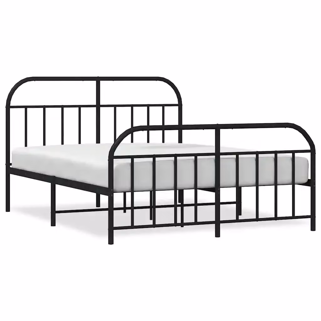 Giroletto vidaXL in metallo nero con pediera e doghe fisse L/P: 180 x 200 cm – 2