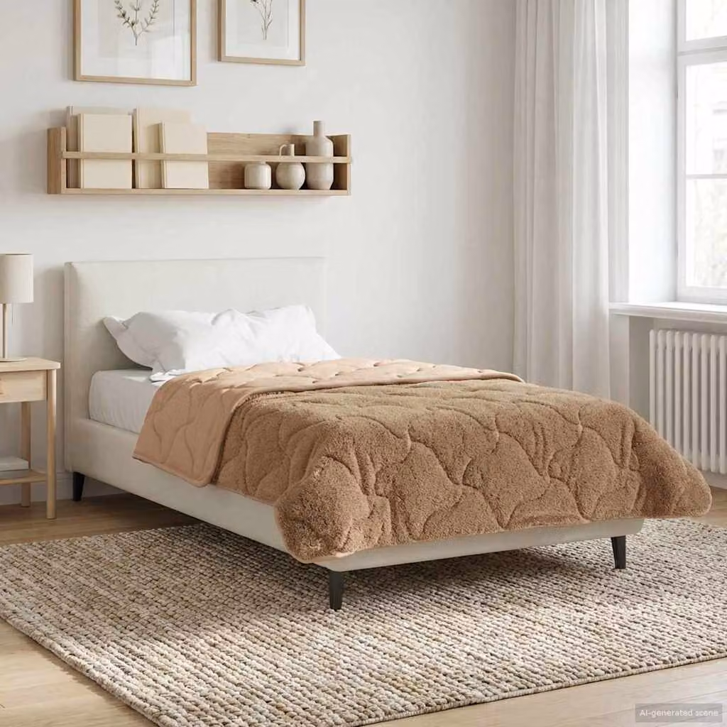 Piumone Completo Annuale vidaXL in Microfibra Traspirabile e Reversibile, Disponibile in Beige o Grigio, L 155 x P 220 cm