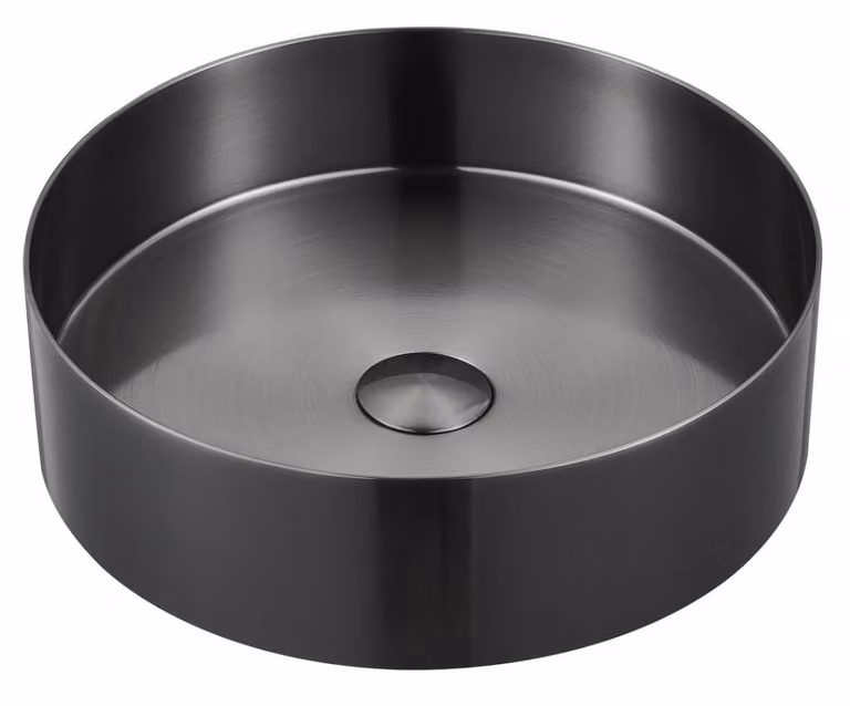 Sapho Aurum - Lavabo da appoggio, diametro 380 mm, senza sfioratore, antracite AU101
