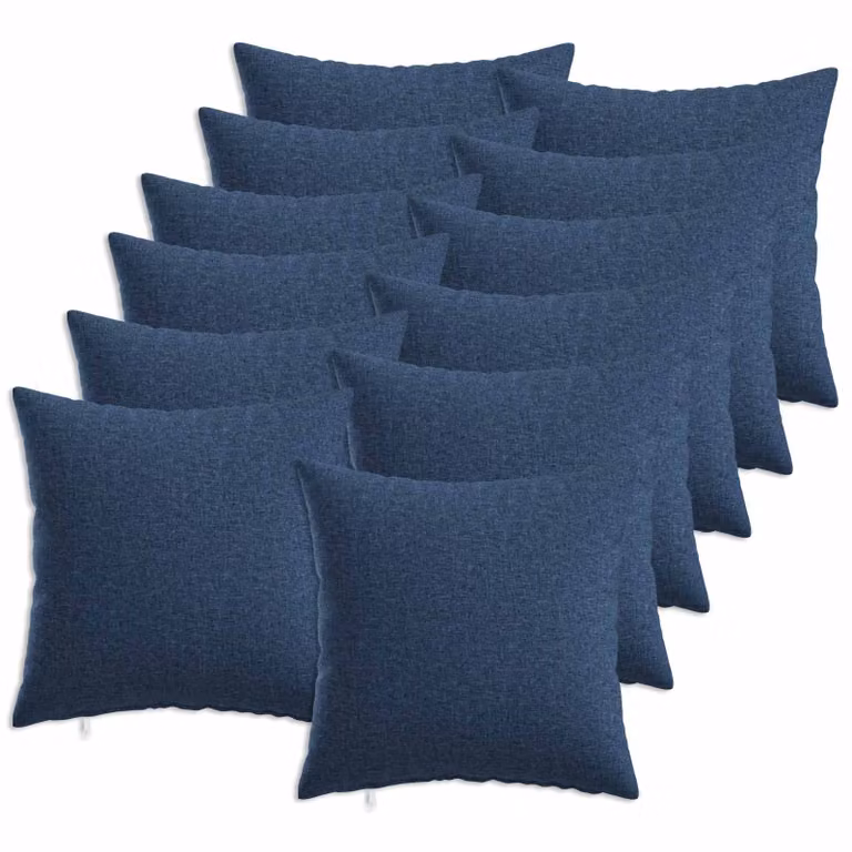 vidaXL Cuscino con cuscino HEERLEN 12 pz Blu Tessuto