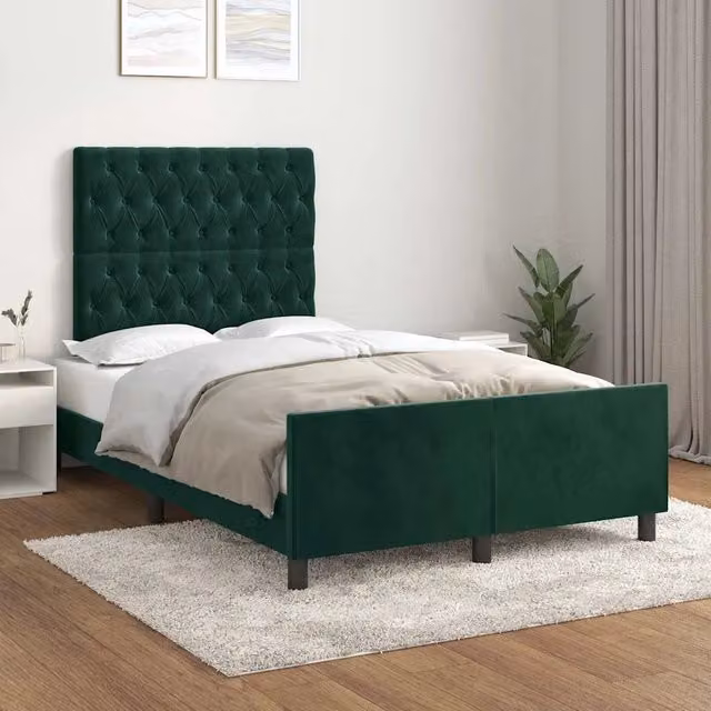 Giroletto vidaXL in Velluto Verde Senza Materasso L/P/H: 120 x 200 cm
