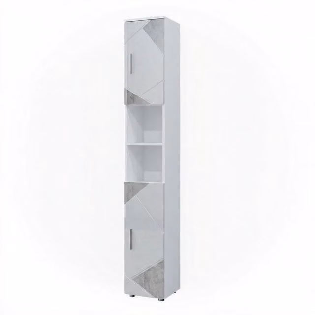 Mobile bagno alto Irma Vicco Bianco lucido con inserti L/P/H: 30 x 24,05 x 192 cm – 1