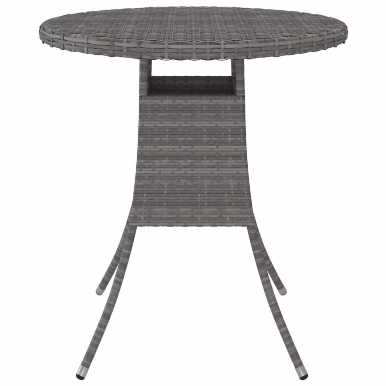 Tavolo da Giardino Grigio 70x70x73 cm in Polyrattan