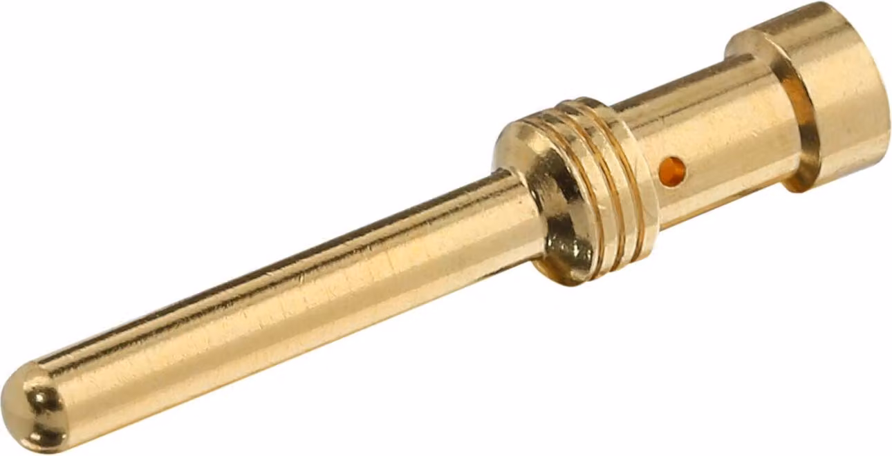 HARTING E-Crimpkontakt Perno di contatto (M) 2,5 mm² AWG14 oro, 1 pezzo Materiale lega di rame - 1 pezzo