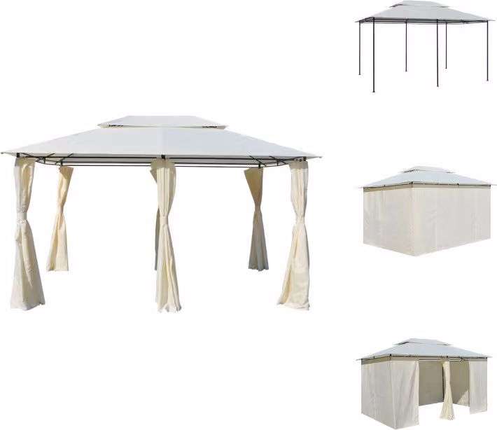 vidaXL Padiglione da giardino con tende 4x3 m bianco - Padiglioni e tende per feste