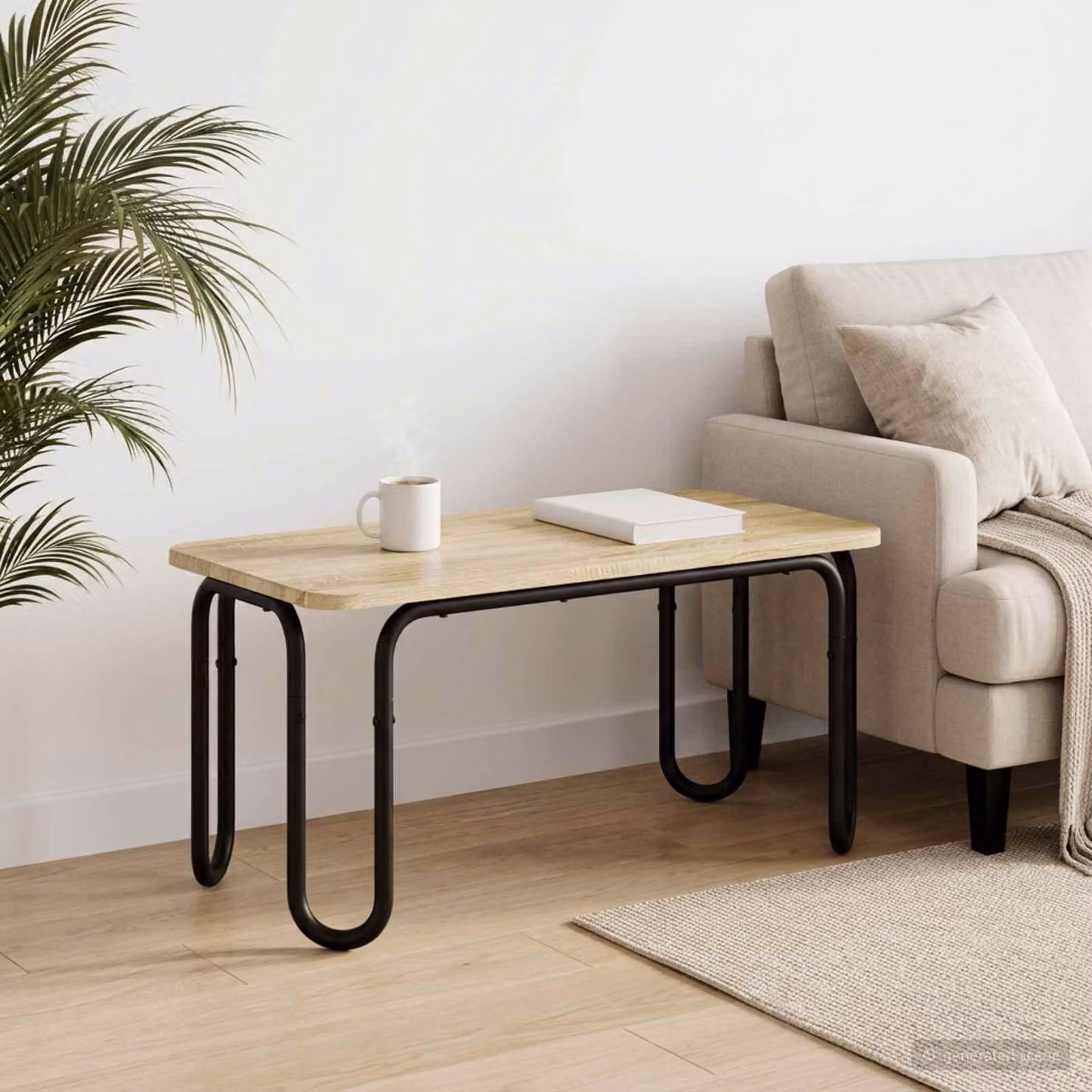 Maison Exclusive - Tavolino Sonoma in legno impiallacciato, dimensioni 100 x 50 x 45 cm