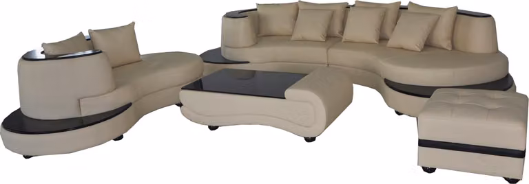 Luxus Wohn Eck Leder Garnitur Landschaft Polster XXL Big Sofa U-Form Ecke Couch