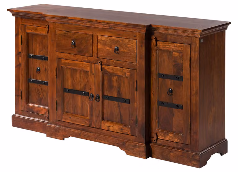 MASSIVMOEBEL24 | credenza in legno di Acacia 160x45x85 nougat laccato OXFORD #902